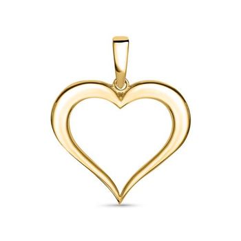 14 quilates colgante de oro corazón para mujer