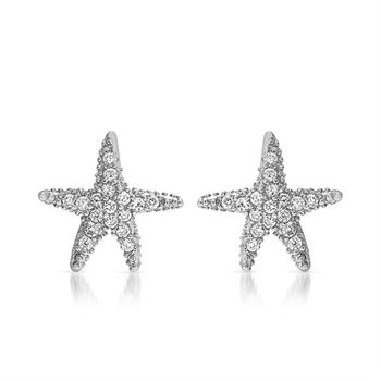 Pendientes de plata 925 con circonita estrella de mar