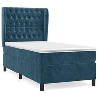 cama tapizada 203x103x128 cm terciopelo - azul
