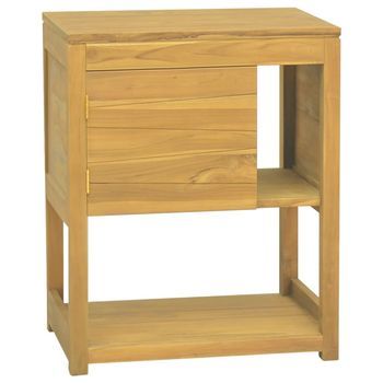 Mueble De Baño Madera Maciza De Teca 60x40x75 Cm Vidaxl