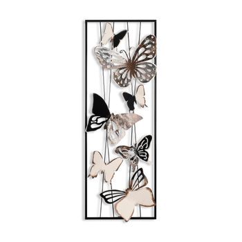 Decoración Pared De Metal Kelebek Multicolor 32x90x5 Cm