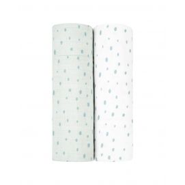 Juego de pañales de muselina 2 uds 80x80 cm Dots Azul