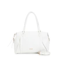 bolso shopping con bolsillos y cremalleras asas con enhebrado white taglia unica