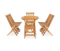 set de comedor de jardin plegable 9 pzas madera maciza de teca