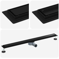 desague de ducha 2 en 1 con sifon de 360 negro 100 cm vidaxl