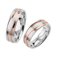 alianzas de plata 925 grabable chapadas en oro rosa