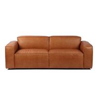 sofa piel 214x94x77 3 plazas cognac