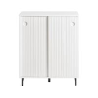 aparador entrada con puerta correderas y balda madera blanco
