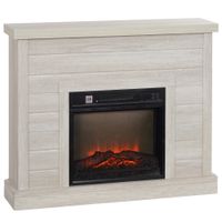 homcom chimenea electrica 1800w con efecto de llama mando a distancia temporizador semanal para sala 30 m madera clara
