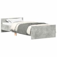 cama individual  cama para adultos  estructura de cama madera contrachapada gris hormigon 90x190 cm
