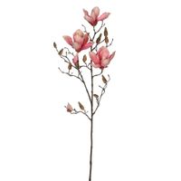 flor artificial magnolia rosa  h88xb7xl23cm