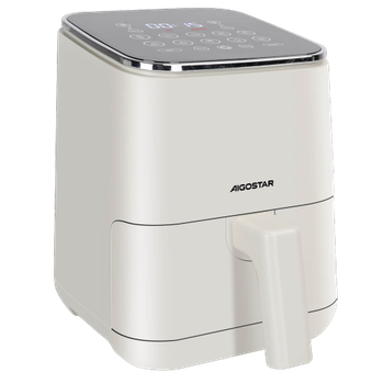 Aigostar White Dot - Freidora sin Aceite 2L, Freidora de aire con 8 Programas y Pantalla Táctil LED, 1200W, Tiempo y Temperatura Ajustables, Rejilla Antiadherente Desmontable, Libre de BPA