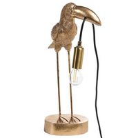 lampara de mesa con tematica animal lampara de noche con forma de tucan lampara de lectura para dormitorio dorada aracari