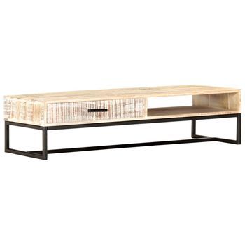 Mesa De Centro De Madera Maciza De Acacia 117x50x30 Cm Vidaxl