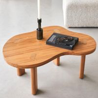 mesa de centro de teca maciza