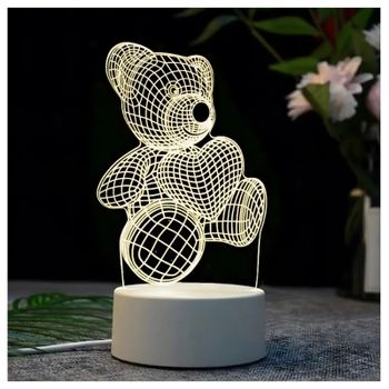 Extralink home lampka nocna miś serce 3d iluzja optyczna do sypialni usb