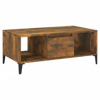 Mesa De Centro，mesa Auxiliar，mesa De Café Madera Contrachapada Roble Ahumado 90x50x36,5 Cm