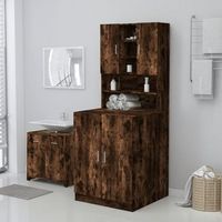 armario de almacenamiento  armario de lavadora marron ahumado 71x715x915 cm cfw740345