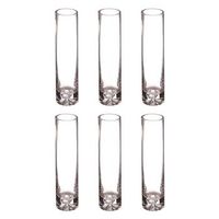 pack 6 floreros cristal ovalado 5x5x205 cm color transparente