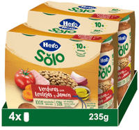 hero solo tarrito verduras con lentejas y jamon con trocitos 10m 4x235 gr
