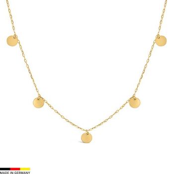 Cadena de mujer de oro de 14 quilates con 5 colgantes de plaquitas