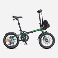 bicicleta electrica plegable ligera engwe zip de 16 250 w con sensor de par color verde