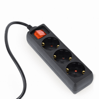 regleta sai gembird 3 schuko inter con fusible 10 a enc c14 cable 0 6 m negro