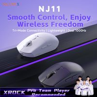 raton inalambrico ajazz nj11 tri-modo bluetooth24g diseno ligero recomendado para juegos profesionales y oficina
