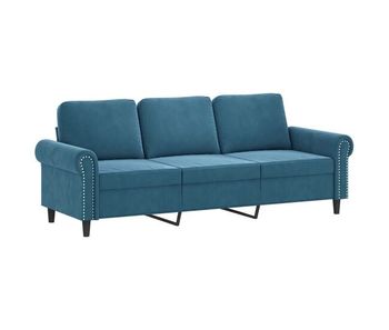 Vidaxl sofá de 3 plazas terciopelo azul 180 cm