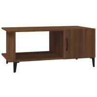 mesa de centro 90x50x40 cm madera y metal trabajados - marron