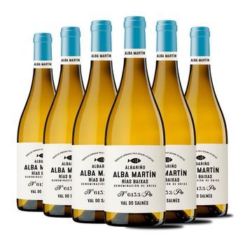 Alba Martin Albariño, Vino Blanco, España, Pack 6 Botellas 75 Cl, 14% Vol.
