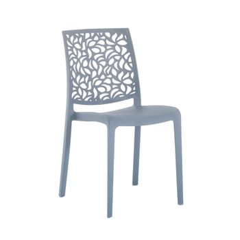 Conjunto de 6 sillas de resina para interior o exterior azul cemento
