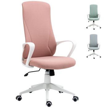 Vinsetto Silla de Escritorio Rosa Giratoria Altura Ajustable con Reposabrazos Función de Basculante Respaldo Alto Rosa   Aosom España