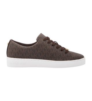 Michael Kors para mujer. 43R4KTFS1B Zapatillas Keaton con logotipo marón (38), Marrón, Plano, Cordones, Casual