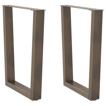 Patas Para Mesa De Comedor En Forma De V (2 Unidades, Acero Natural, 60 X 72-73,3 Cm) Vidaxl