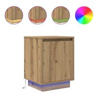 mesitas de noche con luces led 2 uds  mesilla de noche roble artisan 38x34x50 cm