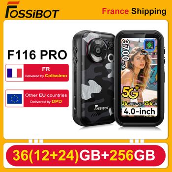 Teléfono resistente 5G Fossibot F116 Pro, 36 GB (12+24) + 256 GB, mini pantalla de 4 pulgadas, batería 3700mAh, carga 33W, procesador Dimensity 7300, 12GB+256GB, Android 16, cámara de acción gran