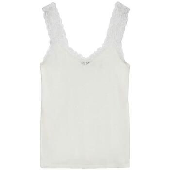Vero Moda Camiseta tirantes Débardeur Vero Moda blanc en viscose et élasthanne para mujer