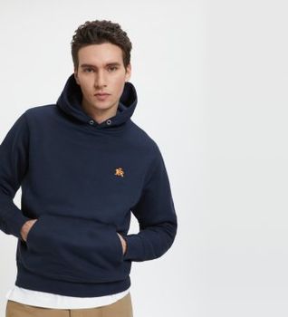 Baracuta para hombre. BRFEL0046UT2768 Sudadera con Capucha y Logotipo de Polar marino (L), Casual, Algodón