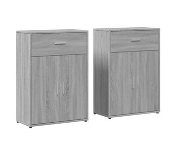 Aparador - muebles de almacenamiento 2 uds madera de ingeniería gris sonoma 60x30x84 cm es5197