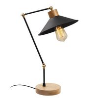 lampara de mesa manavgat-n-600 negro metal madera diametro 24x52 cm