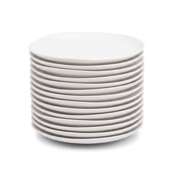 12 platos de postre de melamina blanco de 20 cm