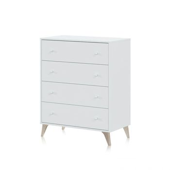 Cómoda de 4 cajones en formato vertical 77,5x95 cm blanco