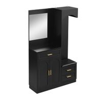 armario recibidor de mdf negro 110x33x1855 cm
