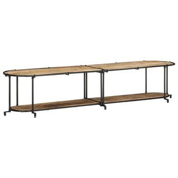 Mueble De Tv | Mueble De Salón | Gabinete De Tv Madera Maciza De Mango Rugosa 200x42x40 Cm