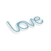 iluminacion led decorativa de plastico love azul 37x19x2 cm