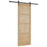 puerta corredera orkdal natural y negro 83 x 232 cm vidaxl