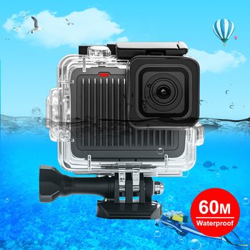 PULUZ 60m/196ft funda carcasa impermeable para GoPro HERO 4K 2024 funda protectora para submarinismo y hebilla montaje básico y tornillo