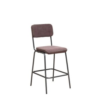 Silla de bar de metal burdeos