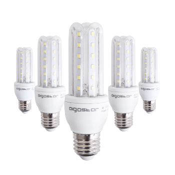 Aigostar - Pack de 5 Bombillas LED E27 9W, Casquillo Gordo, Luz Blanca Fría 6400K, Ángulo 360°, 810 lúmenes, no regulable, B5 T3 3U